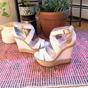 Vince Camuto White Platform Summer Wedge